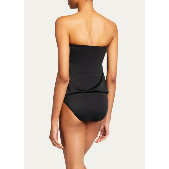 Norma Kamali Strapless Blouson Babydoll Mio One Piece Bathing Suit Small - Picture 2 of 7